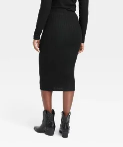 Women's Knit Pencil Midi Skirt - Universal Thread™ Heather Cream