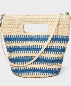 Straw Crossbody Bucket Bag - Universal Thread™ Blue/natural -Universal Thread Shop GUEST 0b770ffb 0214 47c8 8779 bfbd2cbf56c6