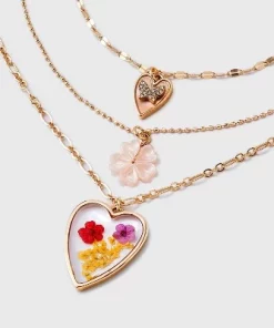 Dainty Chain Layered Neck with Encapsulated Flower and Butterfly Charm Necklace - Universal Thread™ Gold -Universal Thread Shop GUEST 1e6ea0d0 d03c 44c0 bf9e efef078c2716