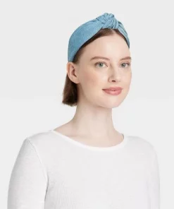 Denim Top Knot Headband - Universal Thread™ Blue Denim