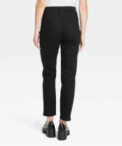 Women's High-Rise 90's Slim Straight Jeans - Universal Thread™ Black