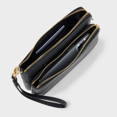 Double Zip Pouch Wristlet - Universal Thread™ Black 4 Double Zip Pouch Wristlet - Universal Thread™ Black - Image 2