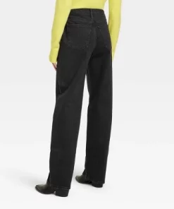 Women's High-Rise Embellished Baggy Jeans - Universal Thread™ Black