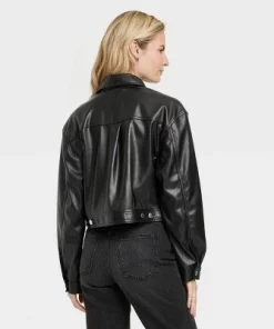 Women's Faux Leather Moto Jacket - Universal Thread™ Black
