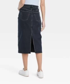 Women's Denim Midi Skirt - Universal Thread™ Black Wash