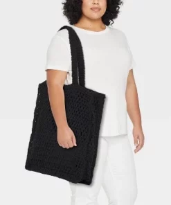 Crochet Tote Handbag - Universal Thread™ Black
