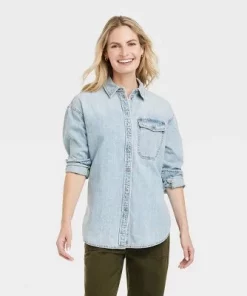 Women's Oversized Denim Boyfriend Shirt - Universal Thread™ Light Wash -Universal Thread Shop GUEST 4124fc0b f913 48b2 a175 68819bbaeaf4 4