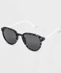 Women's Shiny Plastic Round Sunglasses - Universal Thread™ Gray