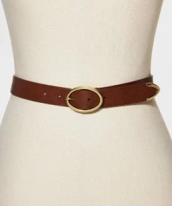 Women's Oval Center Bar Belt - Universal Thread™ Cognac