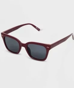 Women's Shiny Plastic Square Sunglasses - Universal Thread™ Red