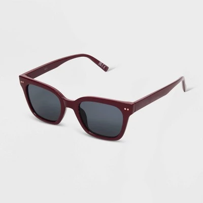 Women's Shiny Plastic Square Sunglasses - Universal Thread™ Red 3 Women's Shiny Plastic Square Sunglasses - Universal Thread™ Red