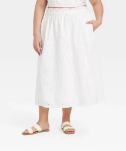 Women's Eyelet Maxi Skirt - Universal Thread™ White -Universal Thread Shop GUEST 47156e63 f79e 4d89 a9d4 8deeb5fdd928 2