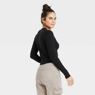 Women's Rib Knit Cardigan - Universal Thread™ Pink 3 Women's Rib Knit Cardigan - Universal Thread™ Pink