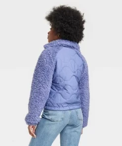 Women's Quilted Moto Jacket - Universal Thread™ Purple