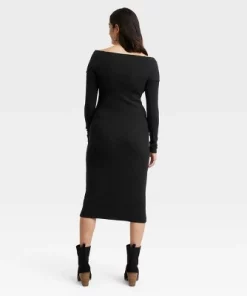 Women's Long Sleeve Midi Bodycon Dress - Universal Thread™ Brown
