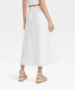 Women's Eyelet Maxi Skirt - Universal Thread™ White
