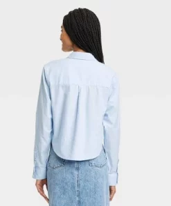 Women's Long Sleeve Collared Button-Down Shirt - Universal Thread™ Coral Pink