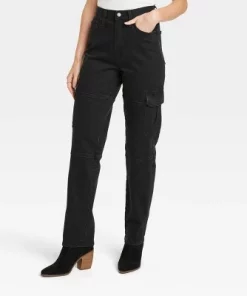 Women's High-Rise 90's Straight Cargo Jeans - Universal Thread™ Black -Universal Thread Shop GUEST 6003de61 f393 4338 8951 80d2148a3411 13