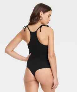 Women's Tie Bodysuit - Universal Thread™ Black