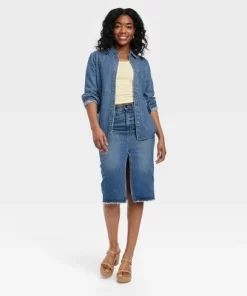 Women's Relaxed Denim Button-Down Shirt - Universal Thread™ Medium Wash -Universal Thread Shop GUEST 67548db0 bcb7 4e84 af01 1441e2cad0ba