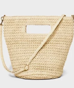 Straw Crossbody Bucket Bag - Universal Thread™ Blue/natural -Universal Thread Shop GUEST 6833b958 cbcc 4c91 b942 2a7c852f237d