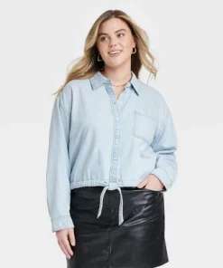 Women's Long Sleeve Collared Button-Down Shirt - Universal Thread™ Indigo -Universal Thread Shop GUEST 68feaebc a840 4df9 a202 6633863ed4b8 2