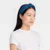 Distressed Denim Top Knot Headband - Universal Thread™ Blue Denim