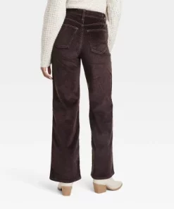 Women's High-Rise Corduroy Wide Leg Jeans - Universal Thread™ Brown