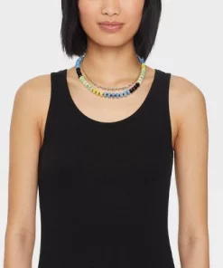 Semi-Precious Beaded Color Blocked Multi-Strand Necklace - Universal Thread™ Blue/yellow/green