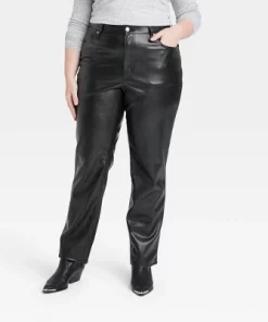 Women's High-Rise Faux Leather 90's Straight Jeans - Universal Thread™ Black -Universal Thread Shop GUEST 8e0c1152 9d76 4ed4 9039 ce0407b63623 3