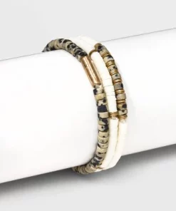 Semi-Precious Heishi Multi-Strand Bracelet Set 3pc - Universal Thread™ Green