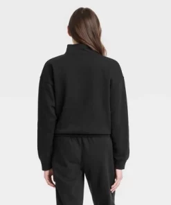 Women's Quarter Zip Pullover - Universal Thread™ Black