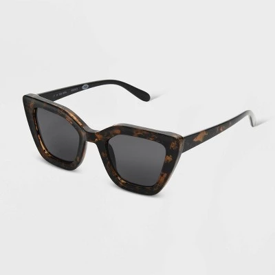 Women's Shiny Plastic/Metal Cateye Sunglasses - Universal Thread™ Brown/Tortoise Print 3 Women's Shiny Plastic/Metal Cateye Sunglasses - Universal Thread™ Brown/Tortoise Print