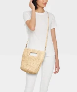 Straw Crossbody Bucket Bag - Universal Thread™ Blue/natural