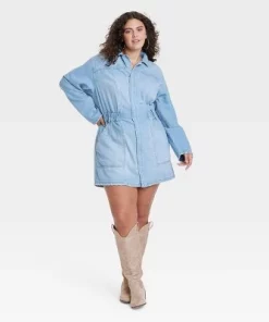 Women's Long Sleeve Denim Shirtdress - Universal Thread™ Light Wash -Universal Thread Shop GUEST bcf301c2 c966 4ab2 8e53 205450dff7c5