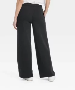 Women's High-Rise Wide Leg Sweatpants - Universal Thread™ Black