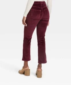Women's High-Rise Corduroy Bootcut Jeans - Universal Thread™ Burgundy