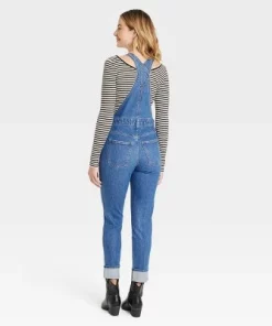 Women's Denim Overalls - Universal Thread™ Medium Wash