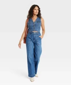 Women's Denim Vest - Universal Thread™ Blue Denim -Universal Thread Shop GUEST caf6f6a4 8b80 4bd6 9583 08f1e939422a
