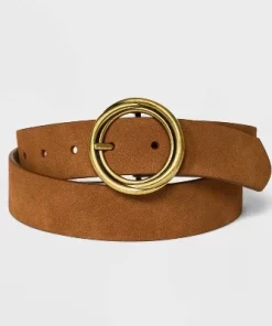 Women's Reversible Wide Suede Round Center Buckle Belt - Universal Thread™ Brown -Universal Thread Shop GUEST d4cffd6c 28f1 4236 acbf 52461f99a413 1