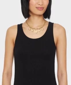 Assorted Metal Heart Charms and Necklace - Universal Thread™ Gold