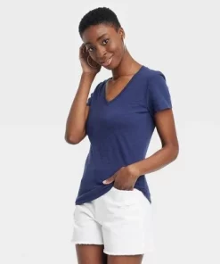 Women's 3pk Fitted V-Neck Short Sleeve T-Shirt - Universal Thread™ White/green/light Pink