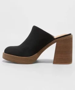 Women's Tess Platform Mule Heels - Universal Thread™ Black