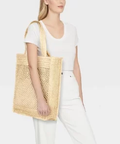 Crochet Tote Handbag - Universal Thread™ Beige