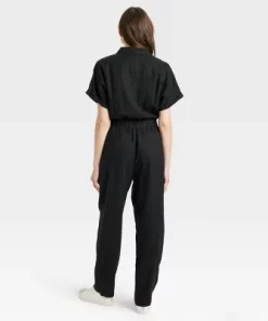 Women's Short Sleeve Linen Boilersuit - Universal Thread™ Yellow