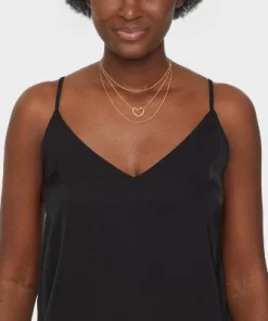 Snake Multi-Strand Chain with Floating Heart Necklace - Universal Thread™ Gold