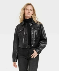 Women's Faux Leather Moto Jacket - Universal Thread™ Black -Universal Thread Shop GUEST f831380b a1a6 4628 8f35 4ab909aac5de